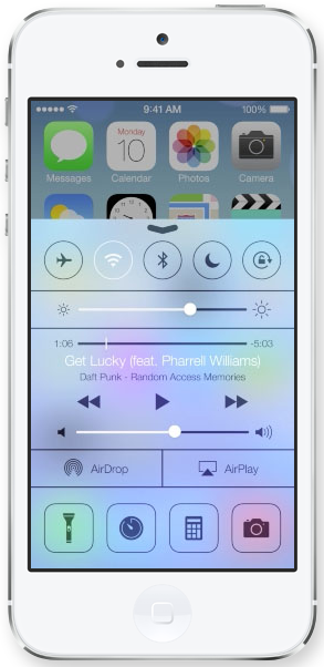 iPhone 5 Control Centre